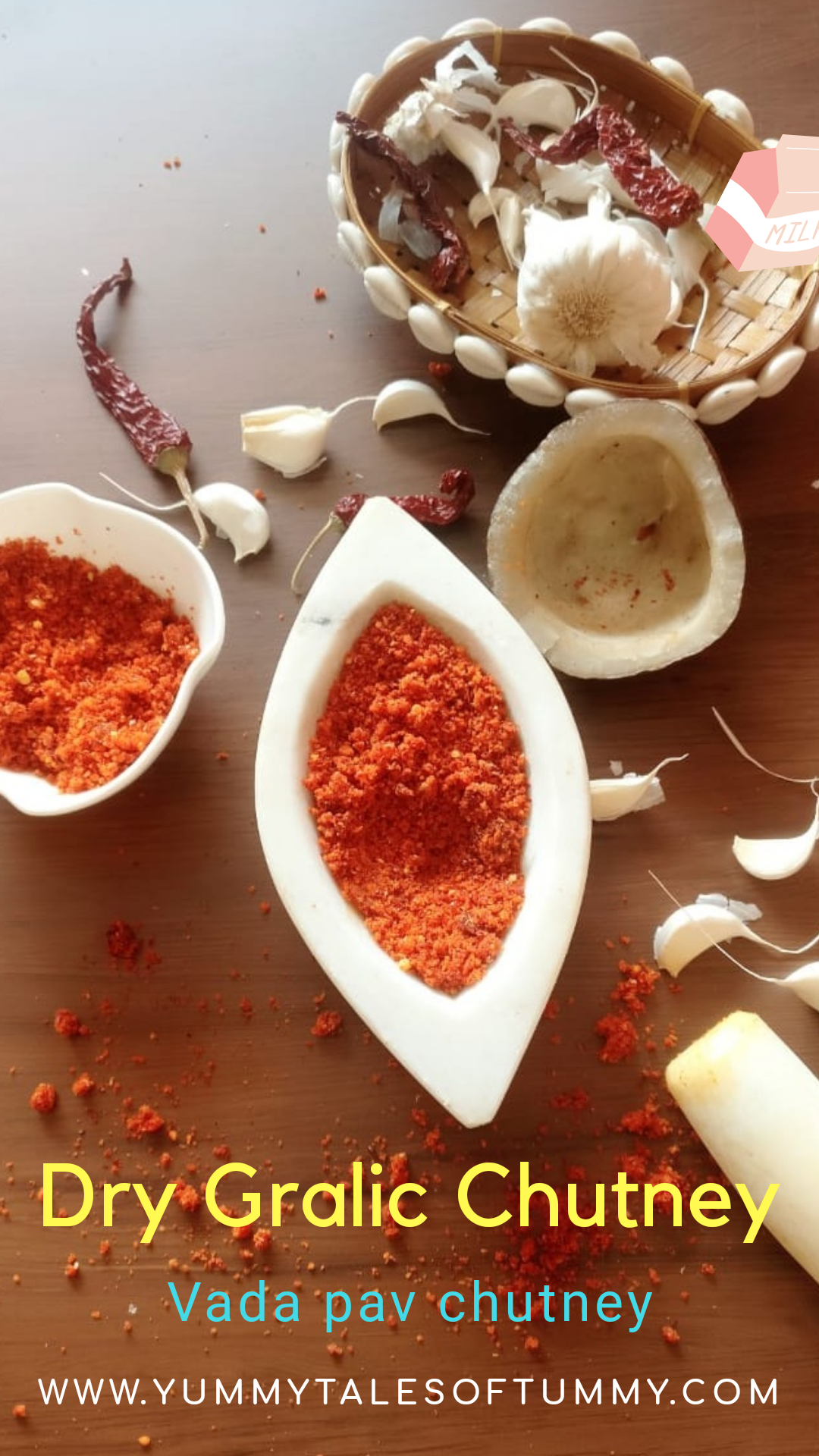 Dry Garlic Coconut Chutney Lasun chutney Maharashtrian chutney