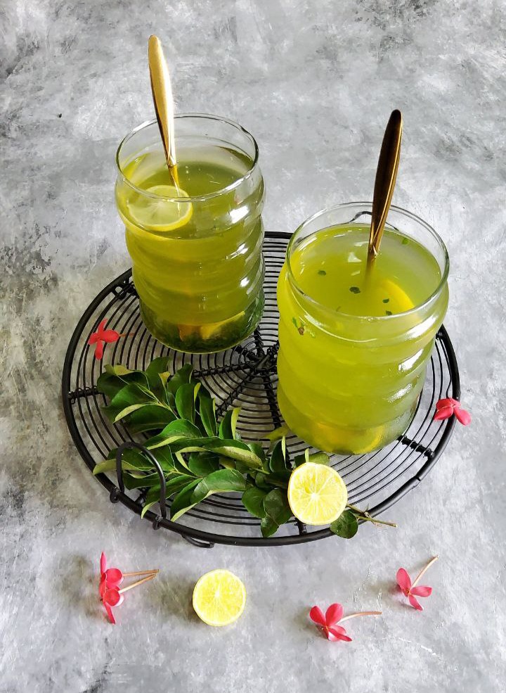 Curry leaves lemonade | Curry leaves cooler ready to be served