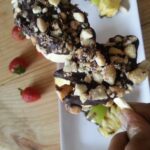 Fruity and Nutty Sticks coated with chocolate