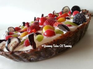 Side shot of No bake mix fruit pie 