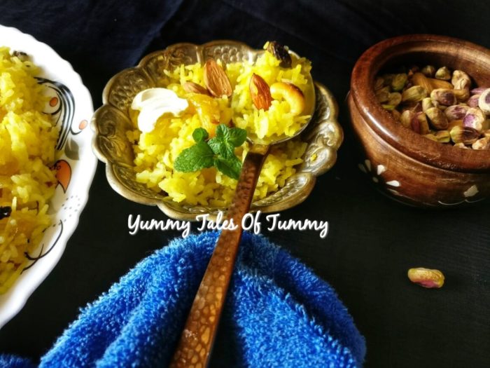Pineapple Zarda recipe Sweetened Rice Yummy Tales Of Tummy