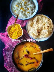 Read more about the article Sindhi Kadhi -Steamed Rice with Sweet Boondi & Sev