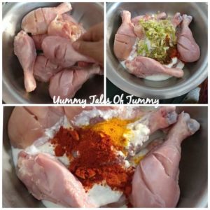 Zero oil Chicken Tangdi in pressure cooker