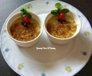 Eggless Rajgira Crème Brûlée Recipe served in 2 bowls