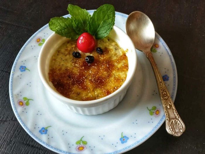 Eggless Rajgira Crème Brûlée Recipe