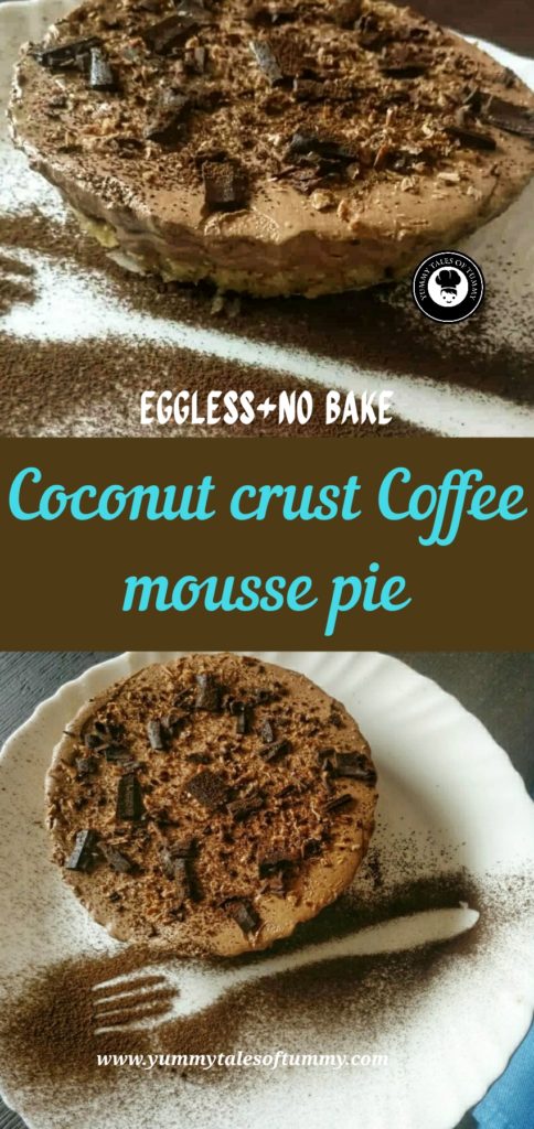 Coconut crust Coffee mousse pie