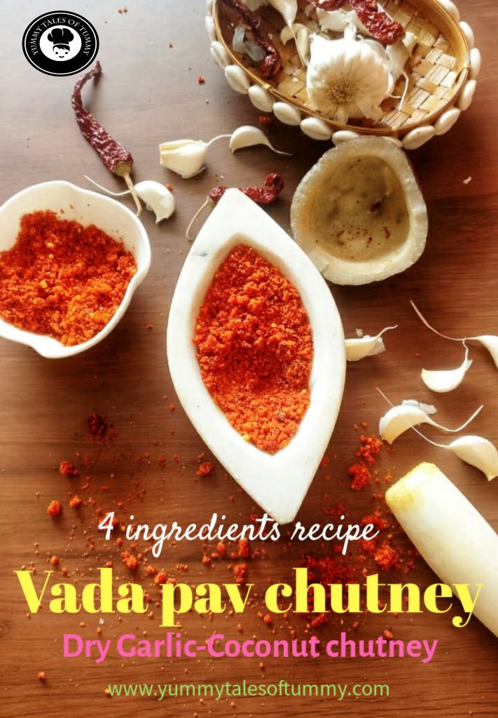 Vada pav chutney | Dry garlic coconut chutney