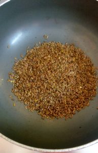 flaxseed being roasted