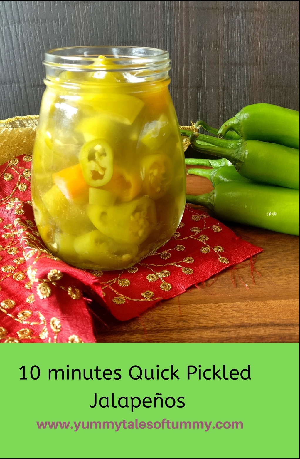 10 minutes quick Pickled Jalapeños