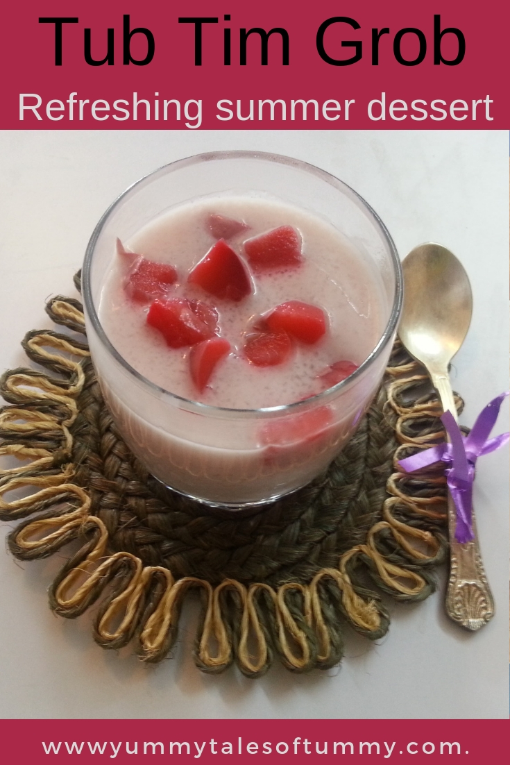 Tub tim grob | Red rubies thai dessert
