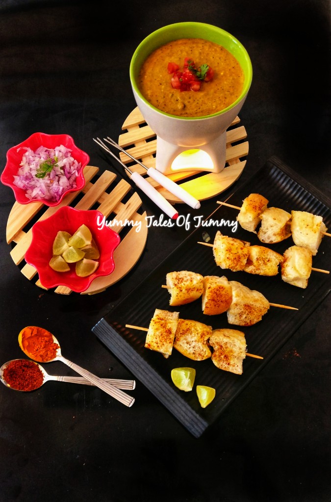 Pav bhaji Fondue Pav bhaji fondue recipe Yummy Tales Of Tummy