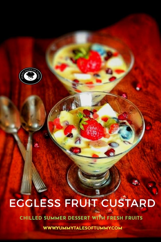 Fruit custard Recipe | Mixed fruit custard