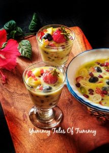 Fruit custard Recipe | Mixed fruit custard