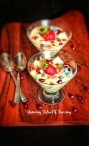 Fruit custard Recipe | Mixed fruit custard