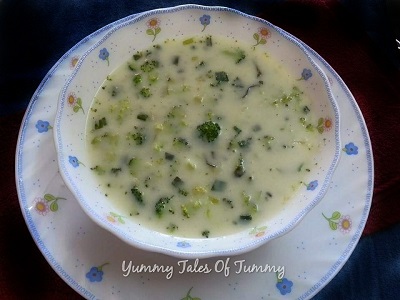 Broccoli-potato-spring onion soup