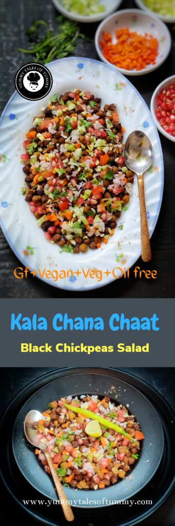 Kala chana chaat Recipe | Black Chickpeas salad