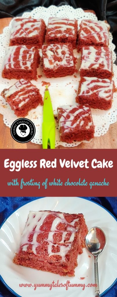 Eggless red velvet cake