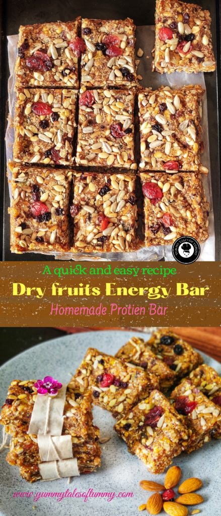 Dry fruits Energy Bar recipe | Protein bar recipe