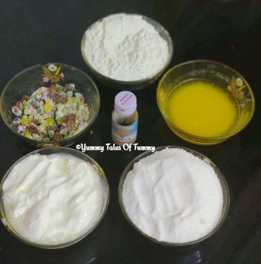 Eggless tutti frutti cake recipe Tutti fruity cake Pressure cooker