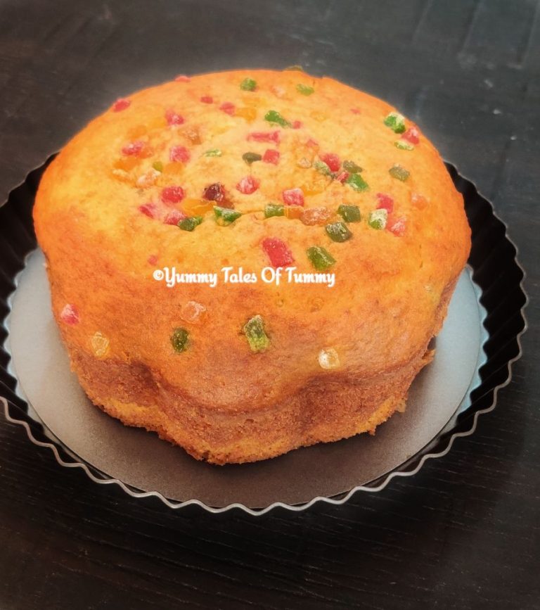 Eggless tutti frutti cake recipe Tutti fruity cake Pressure cooker