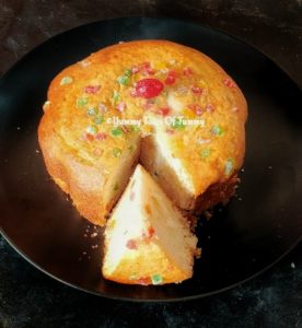 Read more about the article Eggless tutti frutti cake recipe | Tutti fruity cake | Pressure cooker Tutti Frutti cake