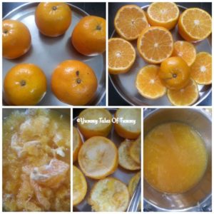 Collage of preparation of Mandarin dessert 