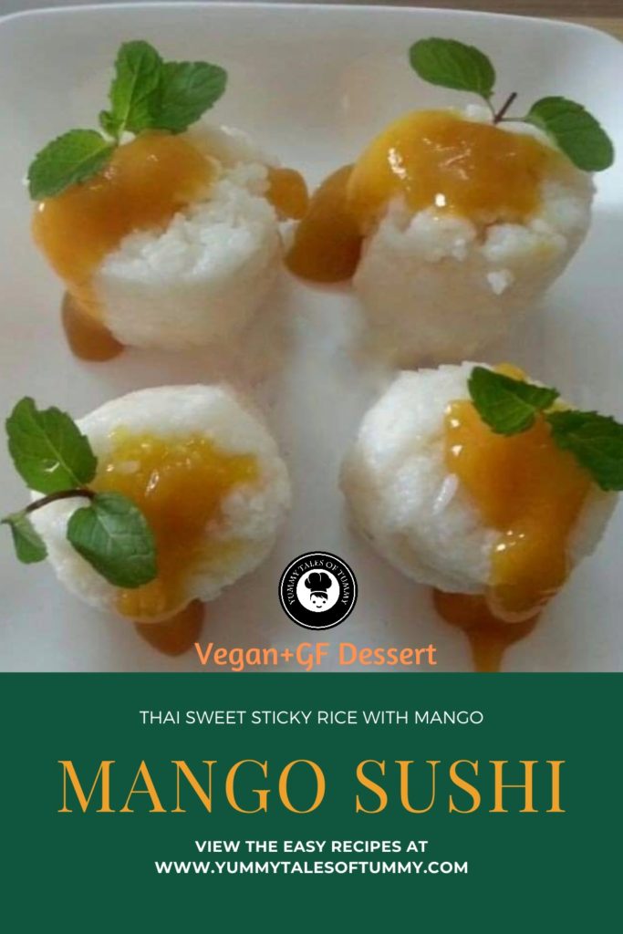 Mango Sushi | Thai Sweet sticky rice with mango