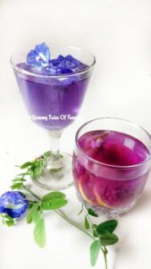 Butterfly pea flower Lemonade top view