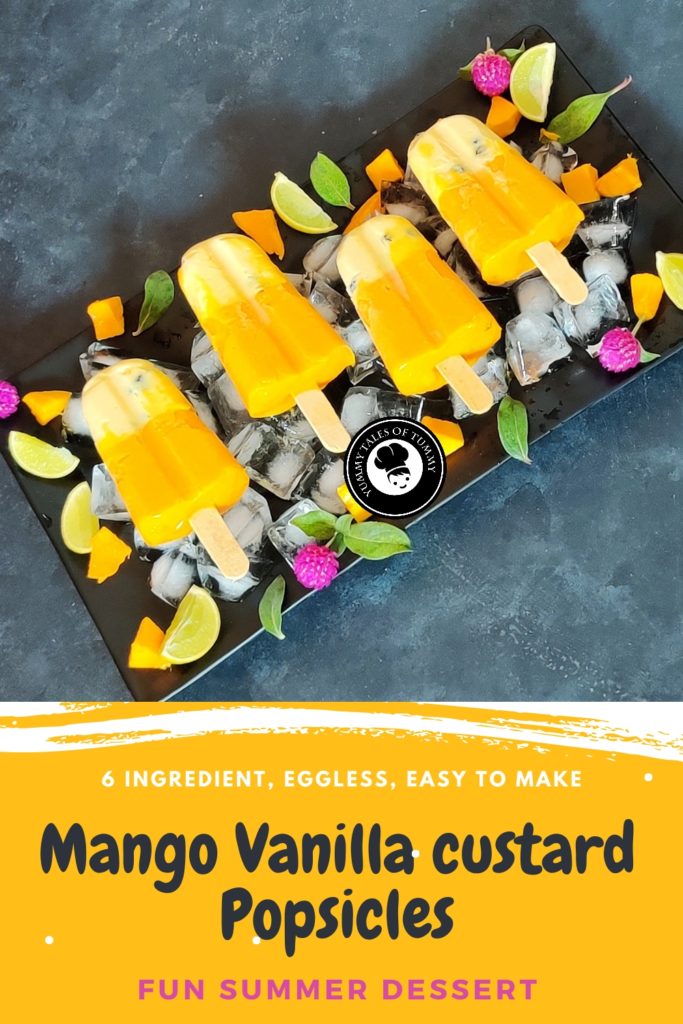Mango vanilla custard Popsicles