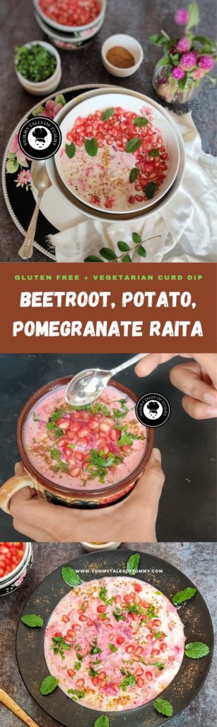 Beetroot Potato Pomegranate Raita