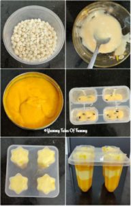 Mango popsicles in molds