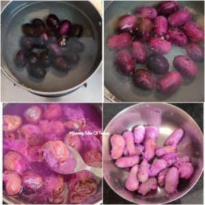 Collage showing making of Jamun Panna | Indian Java Plum Summer Drink with step by step pictures
