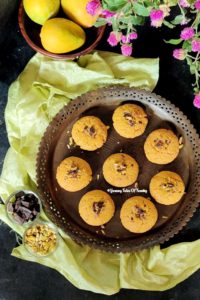 Aerial view of Mango Chocolate Cookies | Mango Cookies 