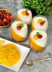 Mango vanilla panna cotta | Mango Pudding