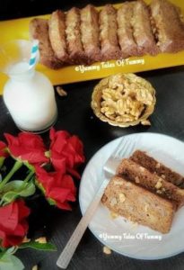 Eggless banana walnut bread