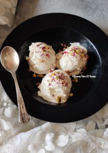  Anjeer Badam Ice Cream | Fig almonds Ice Cream served in black plate