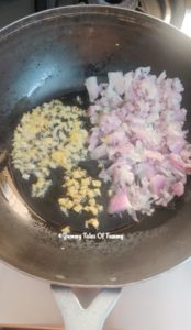 Sauteing Garlic ginger and onions