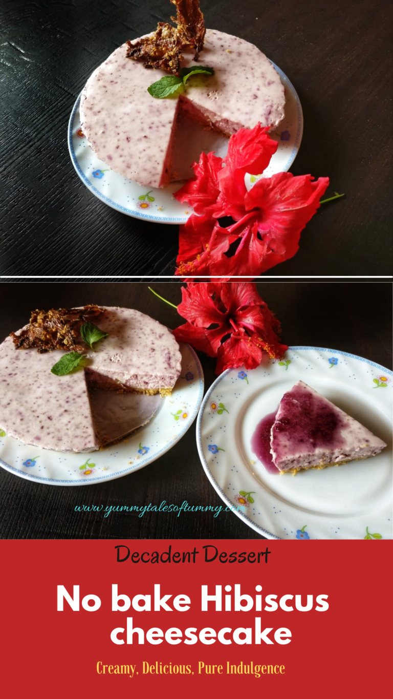 No bake Hibiscus cheesecake - Yummy Tales Of Tummy