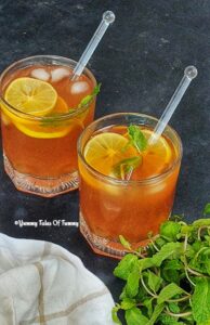 Lemon Iced Tea Recipe served in glasses 