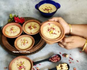 Chawal ki kheer | Rice Kheer served in earthen pots