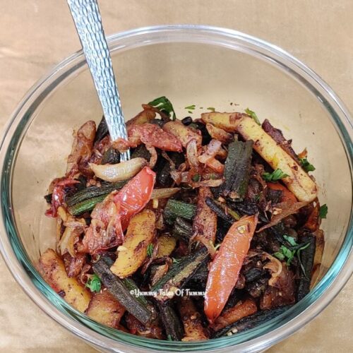 Bhindi Aloo Masala Recipe | Stir Fried Okra - Yummy tales of tummy