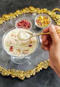 Sabudana kheer | Indian Sago Pudding served in a glass bowl
