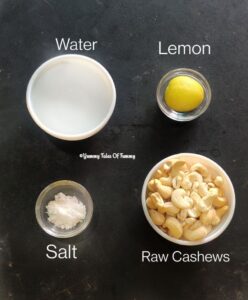 Ingredients used to make 4 ingredient Vegan Crema Fresca