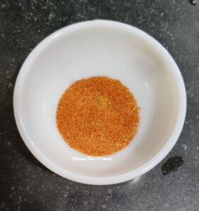 Spice mix in white bowl 