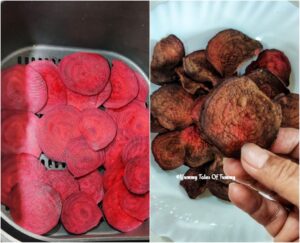 Beet chips in the air fryer 
