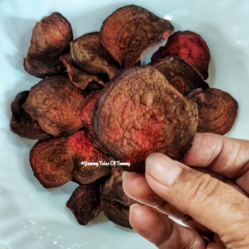 Air fryer Beetroot chips Recipe Yummy Tales Of Tummy