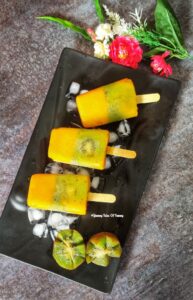 Fruity Ice Pops on a bed of ice 