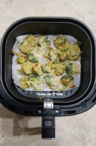 air frying broccoli malai  tikka