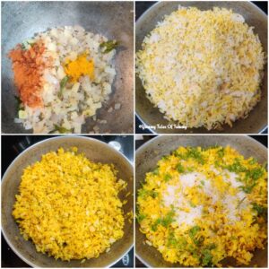 How to make soft fluffy Poha | Kanda Batata Poha making pics