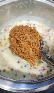 Adding roasted vermicelli to Sheer Kurma Recipe | Sheer Korma